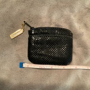 Whiting & Davis Black Mesh Pouch with Gold Tag